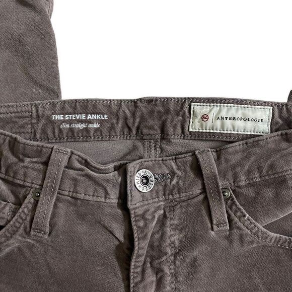 AG Adriano Goldschmied Anthropologie Stevie slim straight Ankle velvet Pants siz - Picture 3 of 9